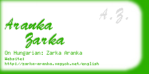 aranka zarka business card